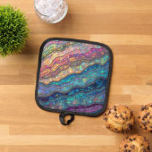 Farbenfrohe Abalone Ripples Topflappen (Oben Unten)
