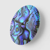 Farbenfrohe Abalone Seashell, schöne Natur Runde Wanduhr (Winkel)