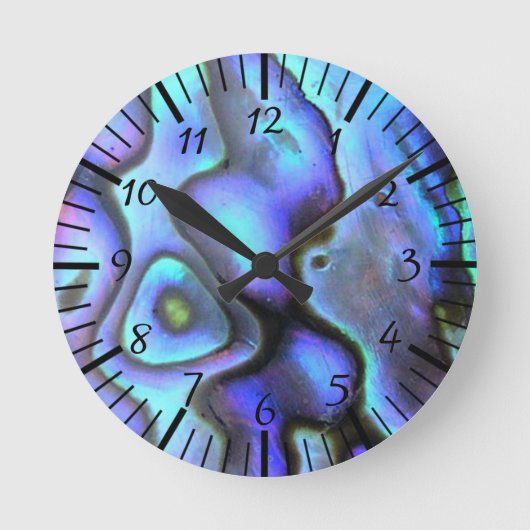 Farbenfrohe Abalone Seashell, schöne Natur Runde Wanduhr (Vorderseite)