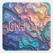 Farbenfrohe Abalone-Wirbel nach Maß Quadratischer Aufkleber (Vorderseite)