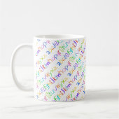 Farbenfrohe ABC Rainbow Crayons Kid's Handwriting Kaffeetasse (Links)