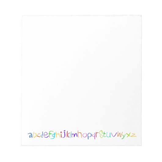 Farbenfrohe ABC Rainbow Crayons Kid's Handwriting Notizblock (Vorderseite)