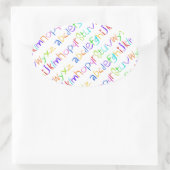Farbenfrohe ABC Rainbow Crayons Kid's Handwriting Ovaler Aufkleber (Tasche)