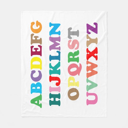 Farbenfrohe ABCs Fleecedecke (Vorderseite)
