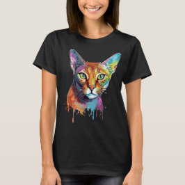 Farbenfrohe Abessinienkatze T-Shirt