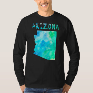 Farbenfrohe Abgeschiedene Arizona Staat Karte T-Shirt