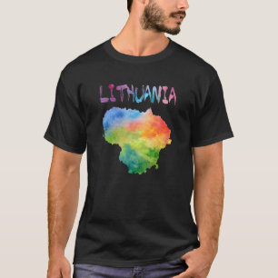 Farbenfrohe Abgeschiedene Litauen Karte für Wasser T-Shirt