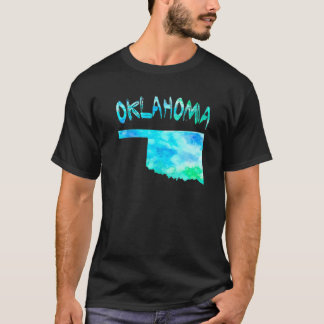 Farbenfrohe Abgeschiedene Oklahoma Staat Karte Was T-Shirt