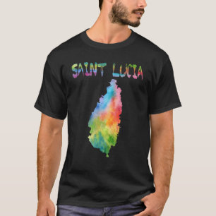 Farbenfrohe Abgeschiedene St. Lucia Karte T-Shirt