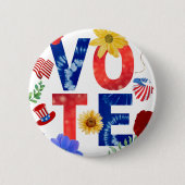 Farbenfrohe Abstimmung Amerikanische Flagge Adler Button (Vorderseite)