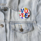 Farbenfrohe Abstimmung Amerikanische Flagge Adler Button (Beispiel)