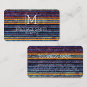 Farbenfrohe Abstrakt Art Monogram #15 Visitenkarte (Vorne/Hinten)