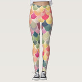Farbenfrohe Abstrakt fröhliche Muster Leggings (Vorderseite)