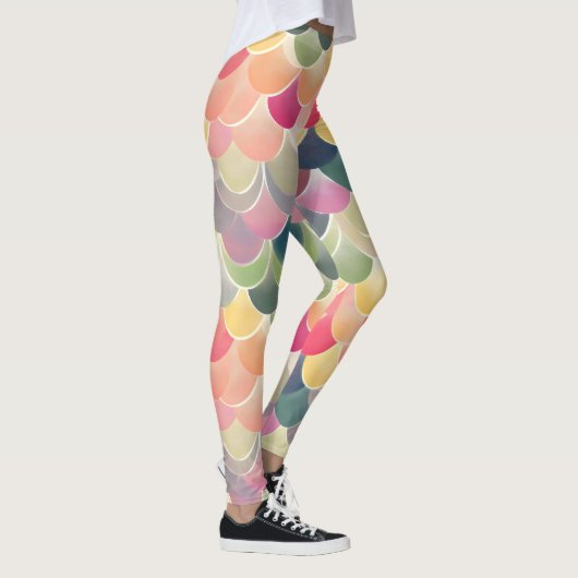 Farbenfrohe Abstrakt fröhliche Muster Leggings (Rechts)