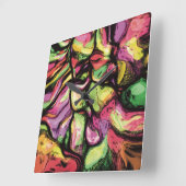 Farbenfrohe Abstrakt Fruchtsäften Muster Quadratische Wanduhr (Winkel)