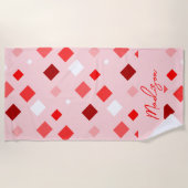 Farbenfrohe Abstrakt Geometrie Personalisiert Strandtuch (Vorderseite)