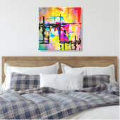 Farbenfrohe Abstrakt geometrische Abstrakte Landsc Leinwanddruck (Insitu (Schlafzimmer))