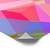 Farbenfrohe Abstrakt geometrische Formen Prismenmu Poster (Ecke)