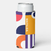 Farbenfrohe Abstrakt geometrische Muster Mongram B Selters Dosenkühler (Seltzer Vorderseite)