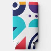 Farbenfrohe Abstrakt geometrische Muster Mongram B Selters Dosenkühler (Rückseite)