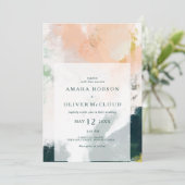 Farbenfrohe Abstrakt in einer Hochzeitsfeier Einladung (Stehend Vorderseite)