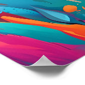 Farbenfrohe Abstrakt lebendige Illustration Poster (Ecke)