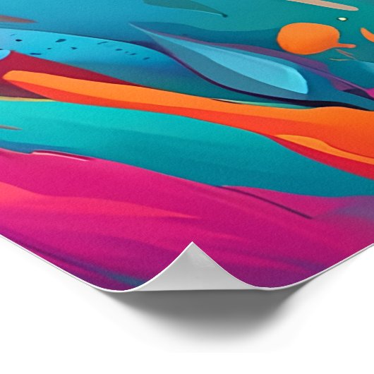 Farbenfrohe Abstrakt lebendige Illustration Poster (Ecke)