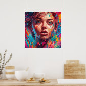 Farbenfrohe Abstrakt lebendige Illustration Poster (Küche)