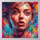 Farbenfrohe Abstrakt lebendige Illustration Poster (Vorne)