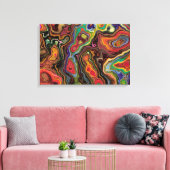 Farbenfrohe, Abstrakt ummantelte Canvas 24 Zoll x  Leinwanddruck (Insitu (Wohnzimmer))