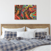 Farbenfrohe, Abstrakt ummantelte Canvas 24 Zoll x  Leinwanddruck (Insitu (Schlafzimmer))