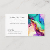 Farbenfrohe Abstrakte Alkoholtupfer flüssig Visitenkarte (Rückseite)