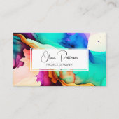 Farbenfrohe Abstrakte Alkoholtupfer flüssig Visitenkarte (Vorderseite)