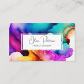 Farbenfrohe Abstrakte Alkoholtupfer flüssig Visitenkarte (Vorderseite)