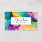 Farbenfrohe Abstrakte Alkoholtupfer flüssig Visitenkarte (Vorderseite)