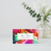 Farbenfrohe Abstrakte Alkoholtupfer flüssig Visitenkarte (Stehend Vorderseite)