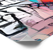 Farbenfrohe Abstrakte Ananas Fruchtposter Poster (Ecke)