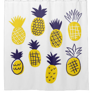 Farbenfrohe abstrakte Ananas im Geruch Duschvorhang