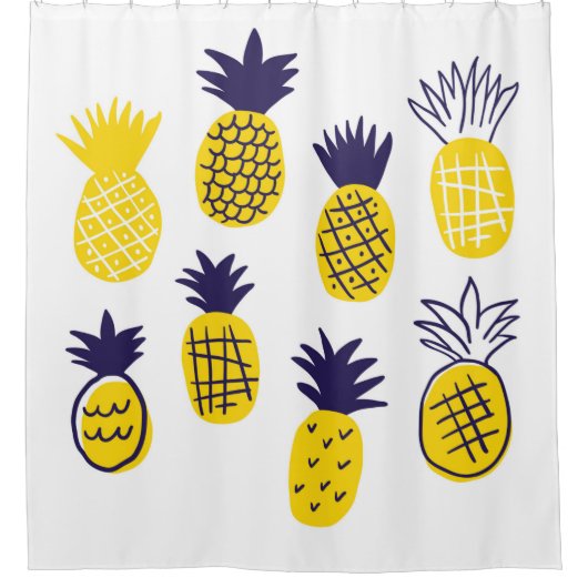 Farbenfrohe abstrakte Ananas im Geruch Duschvorhang (Vorderseite)