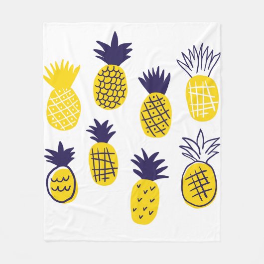 Farbenfrohe abstrakte Ananas im Geruch Fleecedecke (Vorderseite)