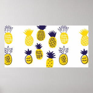 Farbenfrohe abstrakte Ananas im Geruch Poster