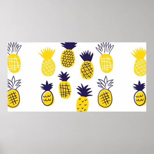 Farbenfrohe abstrakte Ananas im Geruch Poster (Vorne)