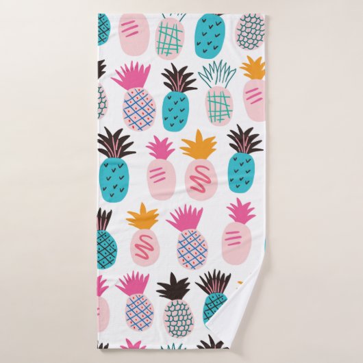 Farbenfrohe abstrakte Ananas und Leder Badehandtuch (Badehandtuch)