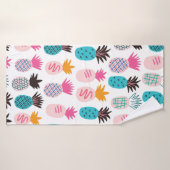 Farbenfrohe abstrakte Ananas und Leder Badehandtuch (Badehandtuch)
