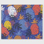 Farbenfrohe abstrakte Ananas und Leder Geschenkpapier (Flach)