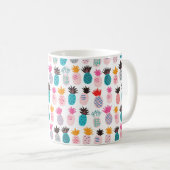 Farbenfrohe abstrakte Ananas und Leder Kaffeetasse (VorderseiteRechts)