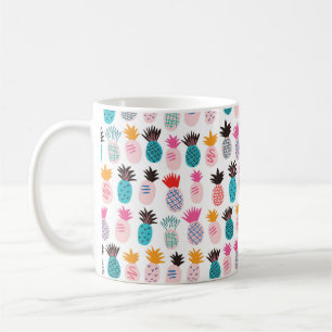 Farbenfrohe abstrakte Ananas und Leder Kaffeetasse