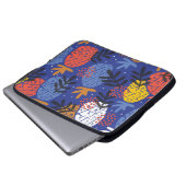 Farbenfrohe abstrakte Ananas und Leder Laptopschutzhülle (Vorne Knopf)