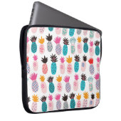 Farbenfrohe abstrakte Ananas und Leder Laptopschutzhülle (Vorne Rechts)