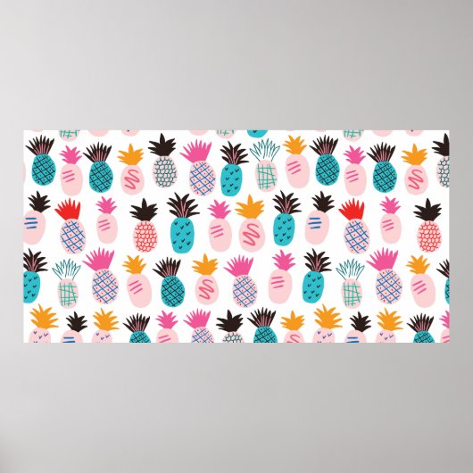 Farbenfrohe abstrakte Ananas und Leder Poster (Vorne)